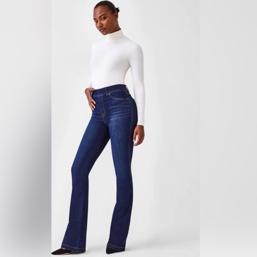 Spanx Plus Size Midnight Blue Flare Jeans SZ 1X